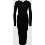 Zwarte Merinowollen Maxi jurken V-hals  in maat S Maxi in de Sale voor Dames 