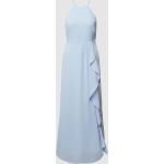 Lichtblauwe Chiffon Vila Maxi jurken Halter Maxi met Volants voor Dames 