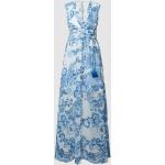 Blauwe Chiffon Guess Maxi jurken V-hals  in maat S Maxi in de Sale voor Dames 
