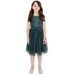 Emeraldgroene Polyester Kinderjurken met Sequins voor Meisjes 