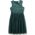 Emeraldgroene Polyester Kinderjurken met Sequins voor Meisjes 