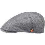 Mayser Sidney Linnen Pet Heren - Made in the EU cap flat hat met klep voering voor Lente/Zomer - 61 cm grijs