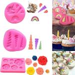 Roze Siliconen Meme / Theme Unicorn Cupcake vorm 