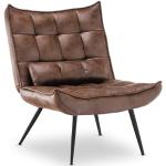 Retro Bruine Massief Houten Gestoffeerde Antiek look Comfort stoelen 