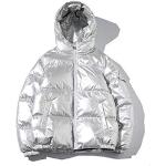 Zilveren Gewatteerde Winterjassen  voor de Herfst  in Grote Maten  in maat 4XL voor Dames 