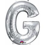 Mega grote zilveren ballon letter G