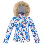 Bonten met vak voor skipas Poivre blanc Bloemen Kinder wintersportjassen in de Sale voor Meisjes 