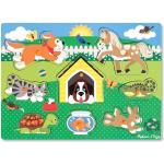 Multicolored Melissa & Doug Paarden Knopjespuzzels 3 - 5 jaar met motief van Schildpad voor Meisjes 