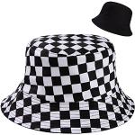 Streetwear Zwarte Geblokte Bucket hats  voor een Vaderdag  voor de Zomer 58 met motief van Vis 