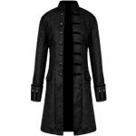 Klassieke Zwarte Wollen Ademende Trenchcoats  voor een Stappen / uitgaan / feest  in maat S voor Heren 