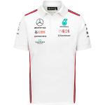 Witte Polyester Formule 1 Poloshirts  in maat XL voor Heren 