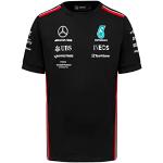 Zwarte Polyester Formule 1 Gestreepte T-shirts  in maat L voor Heren 
