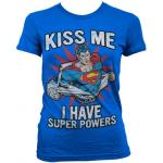 Blauwe Superman T-shirts met opdruk voor Dames 