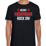 Rock Zwarte T-shirts  voor een Kerstmis voor Heren 