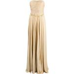 Gele Elisabetta Franchi Metallic Strapless jurken Strapless halslijn  in maat XS met Strapless met motief van Vis Metallic in de Sale voor Dames 