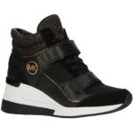 Zwarte Koeienleren Michael Kors MICHAEL Wedge sneakers  in 40 met Hakhoogte 7cm tot 9 cm met Klittenbandsluitingen voor Dames 