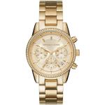 Sport Gouden Stopwatch Michael Kors MICHAEL Polshorloges Armband met Chronograaf 5 Bar in de Sale voor Dames 