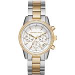 Sport Zilveren Stopwatch Michael Kors MICHAEL Polshorloges Armband met Chronograaf 5 Bar in de Sale voor Dames 