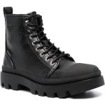 Zwarte Kalfsleren Michael Kors MICHAEL Combat boots met Ronde neuzen met Ritssluitingen in de Sale voor Heren 