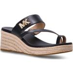 Zwarte Kalfsleren Michael Kors MICHAEL Platte sandalen Sleehakken met Instap in de Sale voor Dames 
