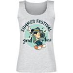 Grijze Polyester Duckstad Minnie Mouse Tanktops  voor een Festival  voor de Zomer Ronde hals  in maat L met motief van Muis voor Dames 