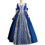 Retro Blauwe Latex Bloemen Party jurken  voor een Bruid  in maat XXL Maxi met Glitter voor Dames 