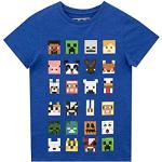 Blauwe Minecraft Kinder T-shirts voor Jongens 