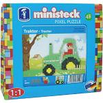 Ministeck 32590 - mozaïekafbeelding boerderij tractor, steekplaat, ca. 350 delen en accessoires, als cadeau voor creatief spelen