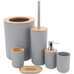 Moderne Grijze WC Borstels met motief van Bamboe 6 stuks 