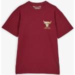 Mitchell & Ness Tee Shirt Bulls Shiny Emb Logo Rood/goud Heren s male