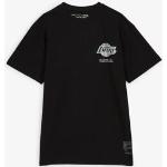 Mitchell & Ness Tee Shirt Lakers Shiny Emb Logo Zwart/zilverkleur Heren s male