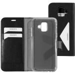 Zwarte Mobiparts Samsung Galaxy A6 hoesjes 2018 type: Wallet Case 