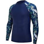 Donkerblauwe Ademende waterdichte Compressie shirts  in maat XL met motief van Vis Sustainable voor Heren 