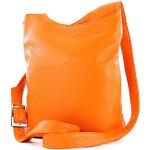 Oranje Leren Crossover tassen voor Dames 