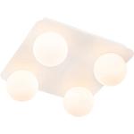 Moderne Witte Glazen Qazqa Plafondlamp met 4 lichtbronnen Vierkant in de Sale 