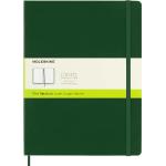 Moleskine Classic Plain Paper Notebook, Hard Cover and Elastic Closure Journal, Color Myrtle Green, Size Extra Large 19 x 25 cm, 192 Pages