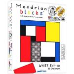 Mondrian Blocks Bekroonde bijenbreker, compact reisspel aan boord, witte uitgave