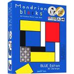 Mondrian Blocks Multi Award Winning Puzzle Game, Brain Teaser, Compact Travel Game on Board, Blue Edition
