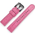 TW Steel Marc Cobile Horlogeband Horlogeband Leren horlogeband met zwarte sluiting in 22 MM, Roze kroko., Riemen.