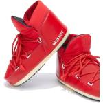 Rode Rubberen Moon Boot Gewatteerde Platte laarzen  in maat 37 met Ronde neuzen met Vetersluitingen voor Heren 