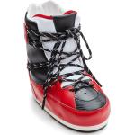Rode Rubberen Waterafstotend Moon Boot Gewatteerde Platte laarzen  in maat 37 met Ronde neuzen met Vetersluitingen 