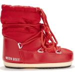 Rode Rubberen Moon Boot Gewatteerde Gevoerde laarzen  in maat 34 met Ronde neuzen met Vetersluitingen voor Kinderen 