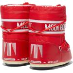 Rode Polyester Waterafstotend Moon Boot Icon Platte laarzen  in maat 19 met Ronde neuzen met Vetersluitingen voor Kinderen 