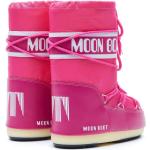 Roze Polyester Moon Boot Platte laarzen  in maat 34 met Ronde neuzen met Instap voor Kinderen 