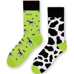 More Kleurrijke grappige sokken met motief voor heren en dames - grappig, meerkleurig, gekke uniseks sokken - Crazy Pattern sokken - 1 paar, Lichtgroen/koeien, 39/41 EU