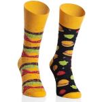 More Kleurrijke grappige sokken met motief voor heren en dames - grappig, meerkleurig, gekke uniseks sokken - Crazy Pattern sokken - 1 paar, zwart/hamburger, 40/42 EU