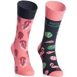 More Sokken die niet overeenkomen, kleurrijke kuitsokken van katoen, grappig kerstmotief, meerkleurige Crazy Pattern sokken, vreemde sokken voor mannen, 1 paar, grafiet/roze/flamingo's, 35/38 EU