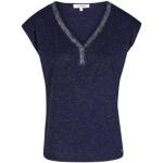 Blauwe Polyester MORGAN V-hals T-shirts V-hals  in maat S met Glitter in de Sale voor Dames 