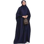 Moslimkleed voor dames, ramadan, one piece, gebed, hijab met hoofddoek, abaya Dubai, volledige bedekking, islam, Afrikaanse jurk, Turkse kaftan, A-donkerblauw, Eén maat