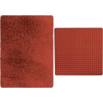 MSV Douche anti-slip mat en droogloop mat - Venice badkamer set - rubber/microvezel - terracotta
